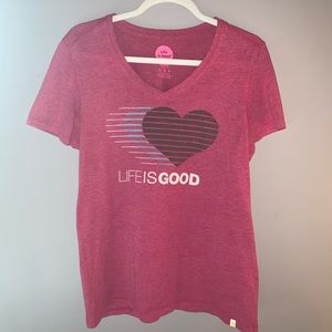 Life is Good Shirt - Soft Red